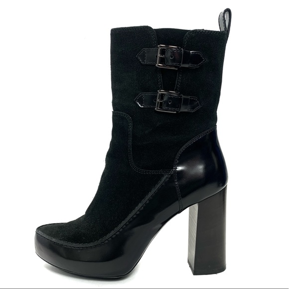 Tod's Shoes - Tod’s Black Leather Buckle Detail Heel Ankle Boots